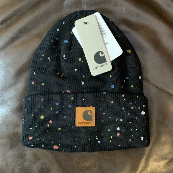 Carhartt WIP Accessories Carhartt Beanie Black Paint Splatter